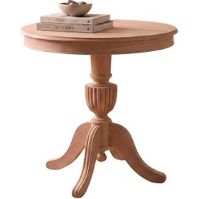 Resim Woodenbend Brayden Naturel Fiskos Sehpa – 70x70x71 cm Sehpa, Salon ve Oturma Odası İçin Şık Doğal Renk Sehpa 