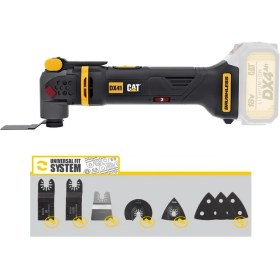 Resim CAT DX41B 18Volt Kömürsüz Profesyonel Çok Amaçlı Devir Ayarlı Raspalama+14 Adet Aksesuar (Akü Dahil Değildir) 