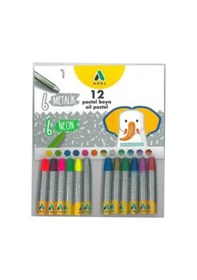 Resim Adel Metalik+Fosforlu Pastel Boya 12'li 