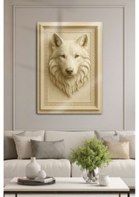 Resim 3d Metal Baskı - Kurt Figürlü Türk Dekoratif Tablo, Sanat, Ev Dekorasyon 