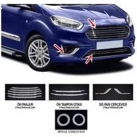 Resim Ford Courier Krom Ön Panjur + Sis Çerçeve Seti 11 Parça 2019-2020 