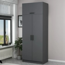 Resim Minar Kale 2 Kapaklı Dolap ve Yüklük Antrasit 210 cm 