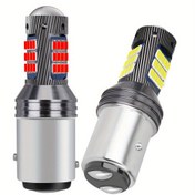 Resim 2 adet Yeni 1157 P21/5W BAY15D Süper Parlak 2016 LED Araba Ampulleri Dönüş Sinyalleri Otomatik Arka Sis Lambası Gündüz Koşu Işığı 12V, Pil Olmadan 