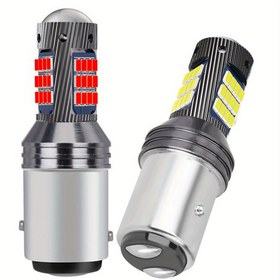Resim 2 adet Yeni 1157 P21/5W BAY15D Süper Parlak 2016 LED Araba Ampulleri Dönüş Sinyalleri Otomatik Arka Sis Lambası Gündüz Koşu Işığı 12V, Pil Olmadan 
