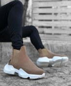 Resim BA0444 Bağcıksız Rahat Yüksek Taban Vizon Erkek Spor Yarım Bilek Bot 