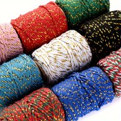 Resim 20M Festif Boncuk İpliği - Polyester İki Tonlu İplik, El Sanatları, Takı Yapımı, Noel Süslemeleri, Düğün Parti Dekorasyonları İçin - Esnek Olmayan, İnce 2Mm Kalınlık 