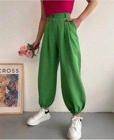 Resim Biçomi Şalvar Pantolon Yeşil S23202 Yeşil 