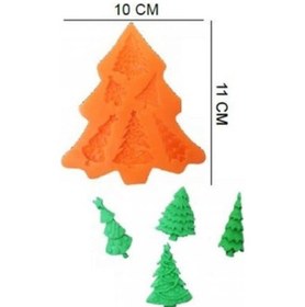 Resim Silikon Kalıp Yılbaşı Çam Ağacı 6 Lı Hg-066 Turuncu 