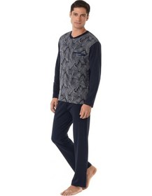 Resim Pierre Cardin Erkek Jakarlı 2li Uzun Kol Pijama Takım -kutulu Ch.6.111.c0-lacivert-s Çok Renkli 