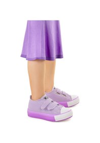 Resim Kiko Kids Linen Cırtlı Kız Bebek Keten Spor Ayakkabı Lila 