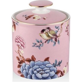 Resim Lamedore Floral Pınk Medıum Canıster Wıth Lıd 12x15 Cm 
