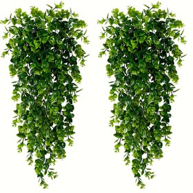 Resim 2-12 Adet Yapay Okaliptüs Sarmaşığı - Tüm Sezon Ev Dekorasyonu için Plastik Asılı Yeşillik, Çeşitli Oda Türleri - Kapsız Sahte Asılı Sarmaşık Bitkisi İç ve Dış Mekan, İyileşme, Tatiller ve Özel Günler Dekorasyonu 