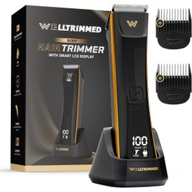 Resim WELLTRIMMED LCD Ekranlı Tıraş Makinesi 90Dk Pil Ömrü, Çıkarılabilir Seramik Bıçak, USB Şarj. Islak Kuru Kullanım 