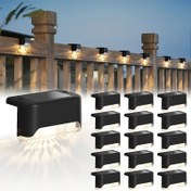 Resim 16 Adet Güneş Enerjili Dış Mekan Deck Işıkları, Flush Mount, Taşınabilir, Ayrılmaz, Plastik Abajur, Nikel Pil, ≤36V Çalışma Gerilimi, Çit, Veranda, Merdiven, Balkon, Deck, Avlu, Bahçe, Teras, Yüzme Havuzu, Tatil Dekorasyonu, Cadılar Bayramı, Noel için Montaj Donanımı ile 