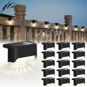 Resim 16 Adet Güneş Enerjili Dış Mekan Deck Işıkları, Flush Mount, Taşınabilir, Ayrılmaz, Plastik Abajur, Nikel Pil, ≤36V Çalışma Gerilimi, Çit, Veranda, Merdiven, Balkon, Deck, Avlu, Bahçe, Teras, Yüzme Havuzu, Tatil Dekorasyonu, Cadılar Bayramı, Noel için Montaj Donanımı ile 