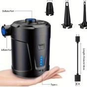 Resim 1 adet Dış Mekan Kampı Taşınabilir Kablosuz Elektrikli Şişirici 5200mA - Hava Yatağı, Hava Çekmecesi, Tekne, Yüzme Halkası, Havuz vb. için Hızlı Şişirici ve Boşaltıcı - Küçük Boyutlu, Hafif, Şarj Edilebilir ve Kullanımı Kolay 