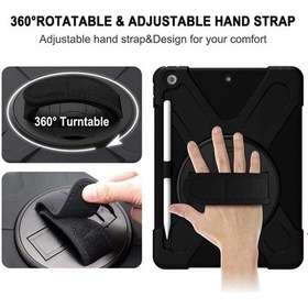 Resim Apple Uyumlu iPad 9. Nesil 10.2 Inç 2021 Tablet Kılıfı Kalemlikli Defender Askılı Tank Zırh Silikon Yüksek Koruma Kılıf 