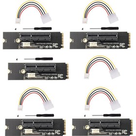 Resim Set Ngff - Pcı-E Yükseltme Kartı M.2 SSD Bağlantı Noktası - Pcıe X4 Genişletme Kartı Yuvası Adaptörü Yükseltme Kablosu, Büyük 4pin Güç Kaynağı (Yurt Dışından) 