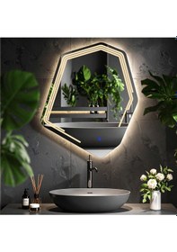 Resim Myrella Günışığı Lazer Kumlamalı Lavabo & Banyo Aynası Dokunmatik Sensörlü 60 X 50 Cm 