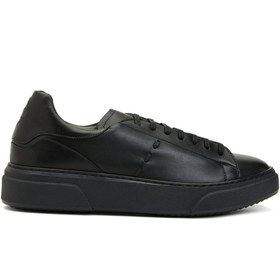 Resim Pal Zileri Siyah Erkek Deri Sneaker Beden: 42 
