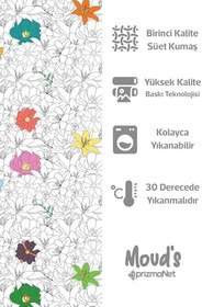 Resim Çiçek Serisi Desenli Süet Dertsiz Masa Örtüsü 