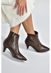 Resim Fox Shoes R404710009 Kahverengi Alçak Topuklu Kadın Bot Kahverengi-suni Deri 