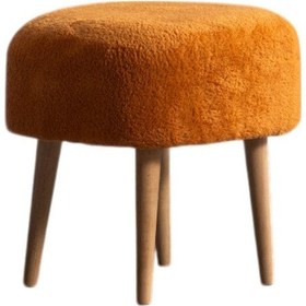 Resim Barel Yuvarlak 4 Ayaklı Çok Amaçlı Puf Turuncu Turuncu 