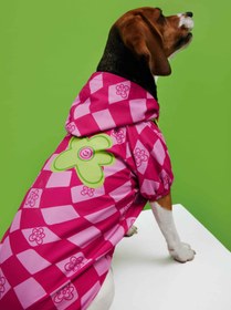 Resim Pink Checkered Köpek Yağmurluk - 1 