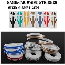 Resim Kırmızı 1 Rulo Çok Renkli Şerit Pimi Şerit Steamline Çift Hat Bant Araba Vücut Çıkartması Vinil Yapışkan Araba 