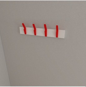 Resim Hepsi3boyutlu Modern Duvar & Kapı Kanca Askılık - 4 Adet Kırmızı Kanca Askılık - Model No : 3 Kırmızı 