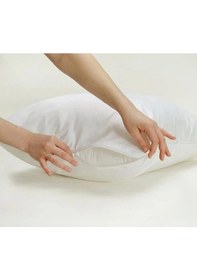 Resim 10'lu Pamuklu Beyaz Fermuarlı 50x70 Cm Iç Yastık Kılıfı 10 Adet 