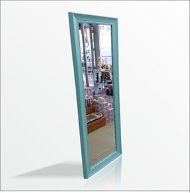 Resim 110Cm Boy Turkuaz Mavi Çerçeve Boy Koridor Soyunma Kabini Aynası Diğer 