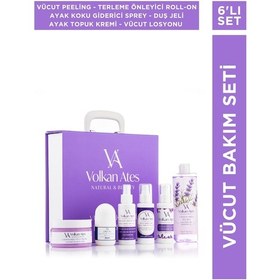 Resim Vücut Bakım Seti (Vücut Peeling & Losyonu - Ayak Koku Giderici Sprey & Kremi - Duş Jeli - Roll-On) 