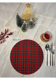 Resim 4'lü Ekose Kumaş Supla M048 Kırmızı 