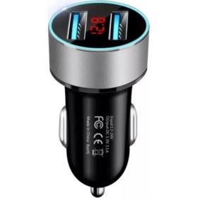 Resim Led Display Oto Telefon Şarj Cihazı 2li USB 