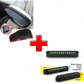 Resim Genel Markalar Araç Parkmatik Aç Kapa Fosforlu Numaratör + Carbon Dış Yan Ayna Yağmur Koruyucu 