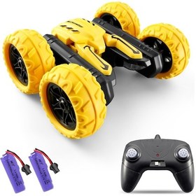 Resim Xindoker 1/28 Ölçek 2.4ghz 4wd Rc Stunt Araba - Sarı İki Pil Versiyonu: Müzik Işıkları Ve 360 Döndürme Özelliğiyle Çift Taraflı Sürüş Diğer 