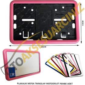 Resim Plakalık Plastik Tak Kolay Motor Motosiklet Pembe Çerçeveli 1 Ad 