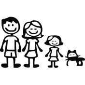 Resim Tekir Kedi ve Ailesi (Oto-Motor-Laptop-Duvar-Dekor) 10 x 6 cm 