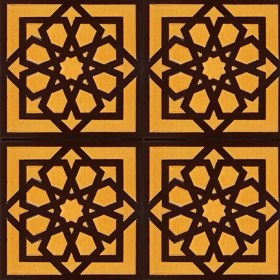 Resim Armada Çini 20x20 Cm SP 101 Kahve Türk Yıldızı Kütahya İznik Çini Karo 