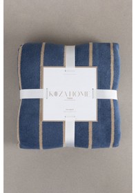 Resim Twin Battaniye Soft Pamuklu Tek Kişilik Battaniye Kahve Mavi 150 X 200 5025a Mavi 