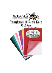 Resim Yapışkanlı Keçe 35x50 Cm 10 Renk 1 Paket 2.0 Mm Renkli Hobi Keçesi Elişi Keçe Kumaşı Anasınıfı Kreş Okul Öncesi El Sanat 