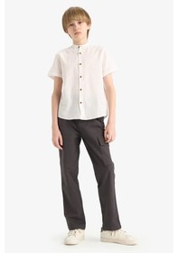 Resim Defacto Erkek Çocuk Hakim Yaka Kısa Kollu Gömlek F3583a825smwt34 Beyaz 