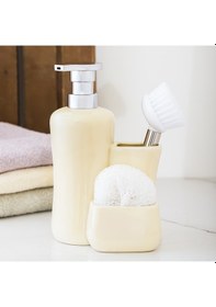 Resim Porsima 277745 Sıvı Sabunluk Fırçalı Süngerlikli Sabunluk Krem 