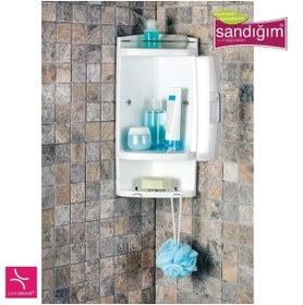 Resim Prima Nova Primanova Banyo Kapaklı Köşe Rafı Şeffaf S05-16 