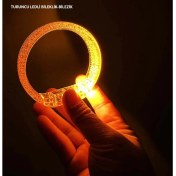 Resim Turuncu LED Işıklı Baskı Yapılabilen Pilli Bileklik Bilezik 