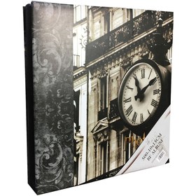 Resim BF ALBÜM Fotoğraf Albümü 10x15 500'lük Saat Motifli Beyaz Sayfalı Füme Anı Albümü 