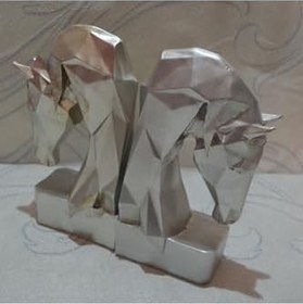 Resim At Başı Kitap Tutucu Biblo, Beyaz, Dekoratif Heykel 