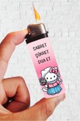 Resim SARANG Çakmak Hello Kitty Sabret Şükret Dua Et Baskılı Gazlı Klasik Çakmak 