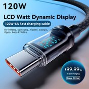 Resim 2025 Yeni Luminous Akıllı Dijital Ekran 120W Süper Hızlı Şarj Veri Kablosu, Type-c Örgülü Kablo, Vücut Şarj Kablosu, Huawei Apple Flash Şarj için uygun 